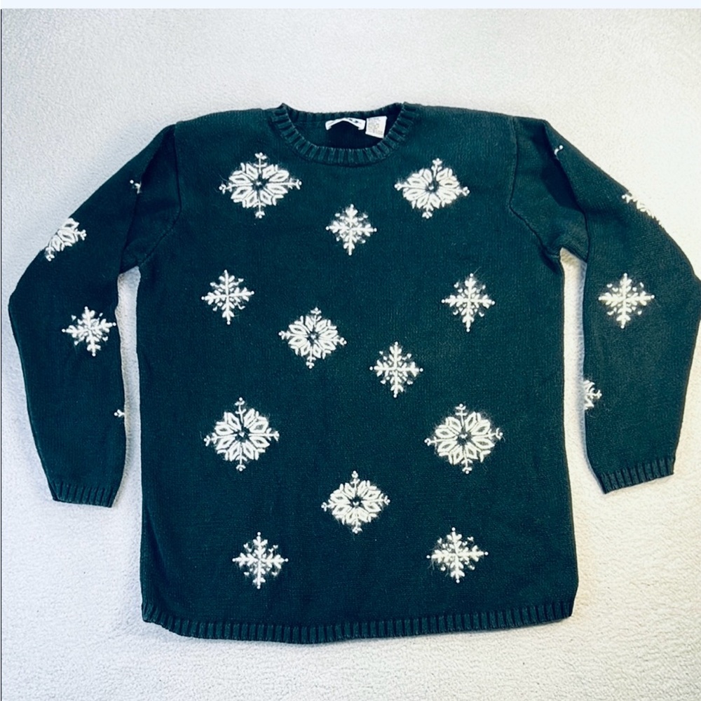 Paul Harris Green Snowflake Sweater